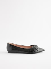 Black Forever Comfort® Point Toe Bow Ballerinas - Image 5 of 8
