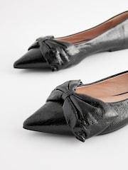 Black Forever Comfort® Point Toe Bow Ballerinas - Image 6 of 8