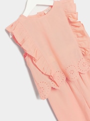 River Island Pink Girls Linen Shell Top and Trouser Set - Image 2 of 4