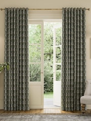 Joules Olive Chamomile Blackout Eyelet Curtains - Image 1 of 2