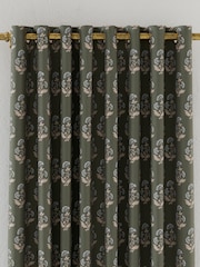 Joules Olive Chamomile Blackout Eyelet Curtains - Image 2 of 2