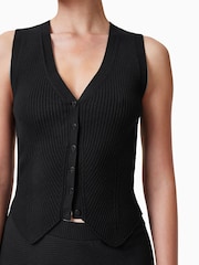 AllSaints Black Cruz Waistcoat - Image 2 of 6