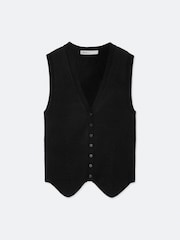 Sort - AllSaints Cruz Ribbet Strikket Vest - Billede 8 af 8