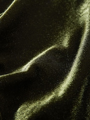 Dark Green Tailored Velvet Single Breasted Blazer - Image 5 of 5