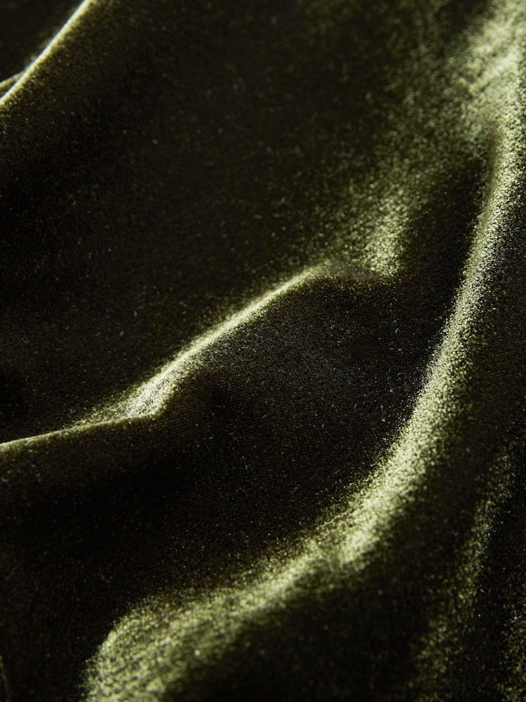 Dark Green Tailored Velvet Single Breasted Blazer - Image 5 of 5