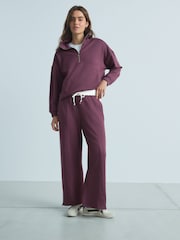 Burgundy Red Modal Blend Half Zip Top - Image 2 of 8