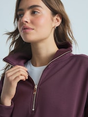 Burgundy Red Modal Blend Half Zip Top - Image 4 of 8
