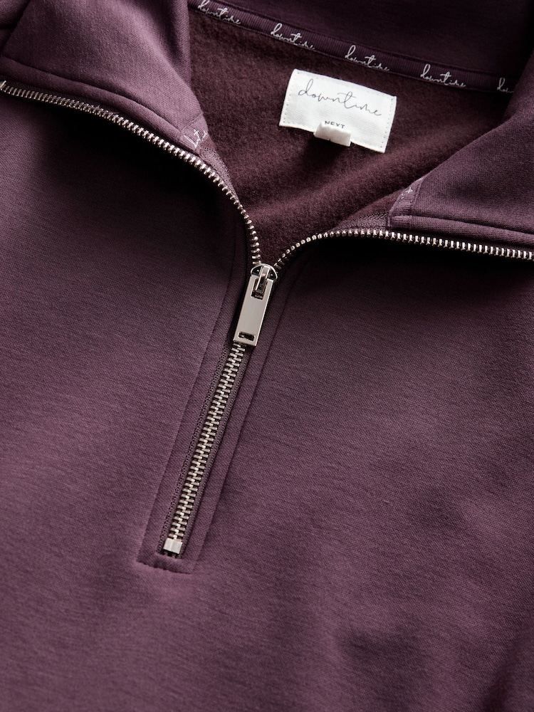 Burgundy Red Modal Blend Half Zip Top - Image 8 of 8
