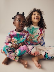Multi Graffiti 100% Cotton Christmas Pyjamas (9mths-16yrs) - Image 4 of 9