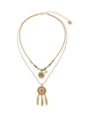 Bibi Bijoux Gold Tone Dreamcatcher Layered Necklace - Image 1 of 4