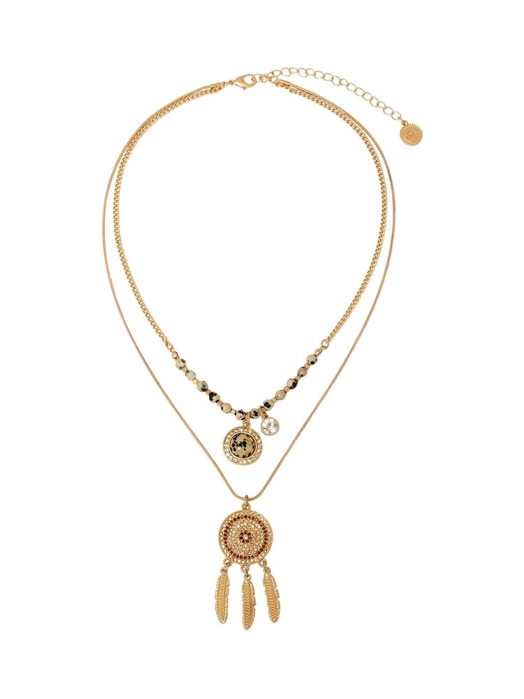Bibi Bijoux Gold Tone Dreamcatcher Layered Necklace - Image 1 of 4