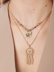 Bibi Bijoux Gold Tone Dreamcatcher Layered Necklace - Image 4 of 4