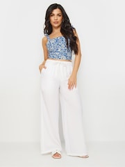 PixieGirl Petite White Wide Leg Trousers - Image 1 of 5