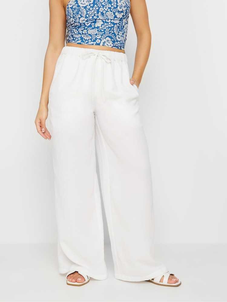 PixieGirl Petite White Wide Leg Trousers - Image 2 of 5