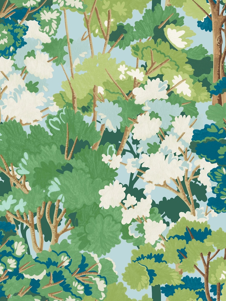 Graham & Brown Blue Folklore Tree Sky Wallpaper Sample - Image 2 of 3