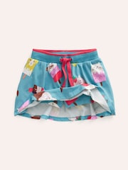 Boden Green Printed 100% Cotton Jersey Skort - Image 3 of 5