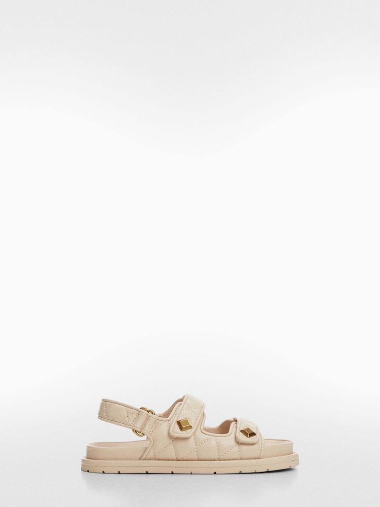 Mango Cream Platform Quilted Sandals - Image 1 of 3