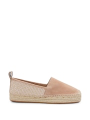 BOSS Brown Suede Slip-On Espadrilles With Embroidered Monograms - Image 2 of 4