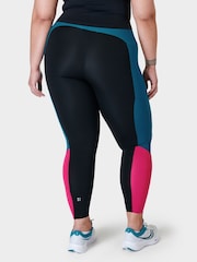 Sweaty Betty Black Beet Pink Reef Teal 7/8 Length Power UltraSculpt High Waist Workout Leggings - Image 2 of 8
