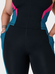 Sweaty Betty Black Beet Pink Reef Teal 7/8 Length Power UltraSculpt High Waist Workout Leggings - Image 5 of 8