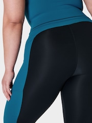 Sweaty Betty Black Beet Pink Reef Teal 7/8 Length Power UltraSculpt High Waist Workout Leggings - Image 6 of 8