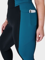 Sweaty Betty Black Beet Pink Reef Teal 7/8 Length Power UltraSculpt High Waist Workout Leggings - Image 7 of 8