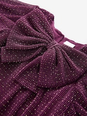 Plum Purple Sparkle Mesh Dress (3mths-7yrs) - Image 5 of 6