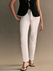 ONLY White Emily High Waisted Straight Leg Jeans With Comfort Stretch - Image 1 of 6