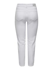ONLY White Emily High Waisted Straight Leg Jeans With Comfort Stretch - Image 6 of 6
