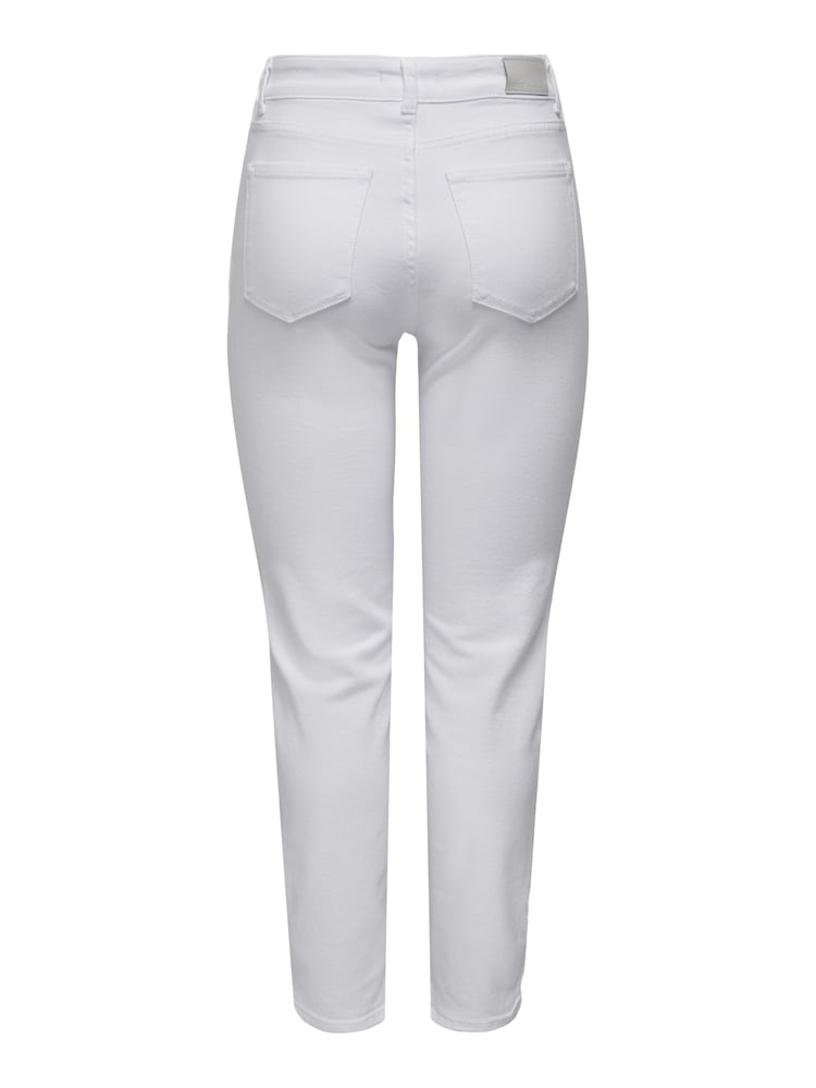 ONLY White Emily High Waisted Straight Leg Jeans With Comfort Stretch - Image 6 of 6