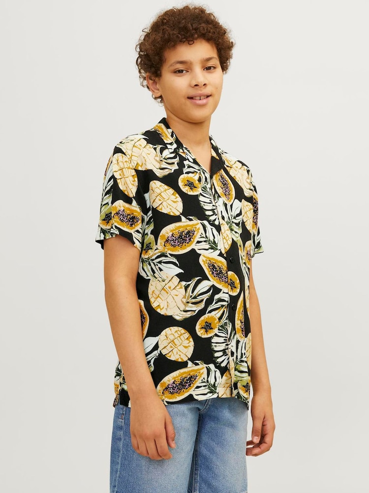 Revere Collar Printed Short Sleeve Shirt - Image 1 of 7