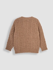 JoJo Maman Bébé Mocha Brown Cable Jumper - Image 2 of 3