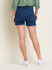 Brakeburn Blue Raw Edge Hem Denim Shorts - Image 2 of 4