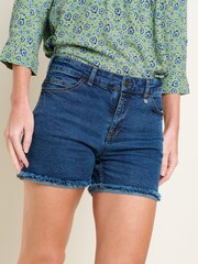Brakeburn Blue Raw Edge Hem Denim Shorts - Image 3 of 4