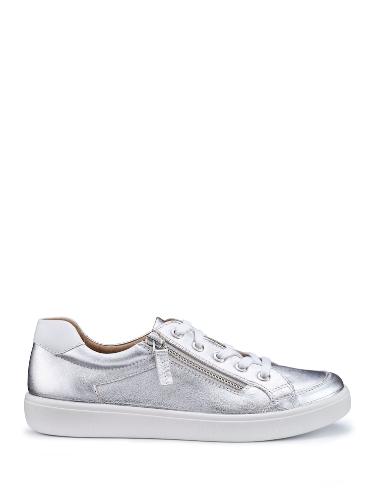 Hotter Silver Standard Fit Chase II Lace up / Zip Trainers - Image 1 of 4