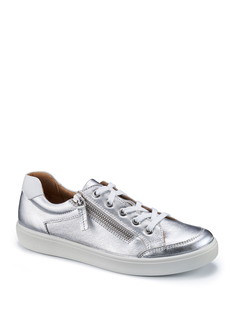 Hotter Silver Standard Fit Chase II Lace up / Zip Trainers - Image 2 of 4