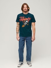 Superdry Green 100% Cotton Tattoo Script T-Shirt - Image 3 of 3