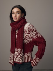 Red Fairisle Pattern Knitted Christmas Jumper - Image 3 of 8