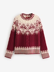 Red Fairisle Pattern Knitted Christmas Jumper - Image 6 of 8