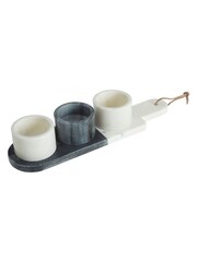 Maison by Premier 3 Piece Grey Condiment Paddle Board Set - Image 1 of 4