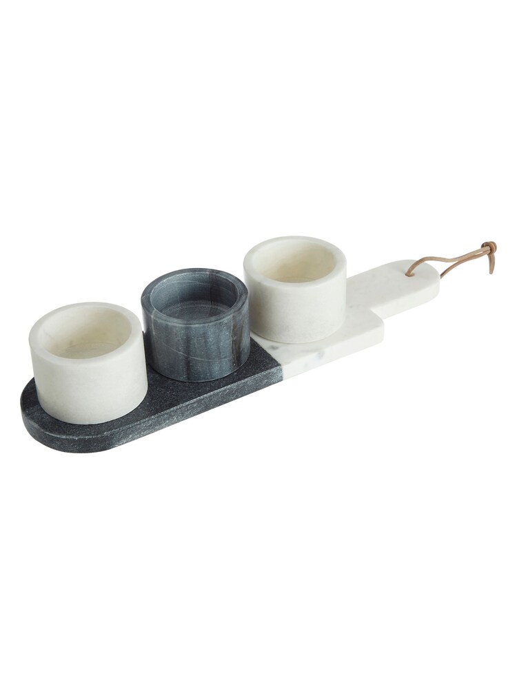 Maison by Premier 3 Piece Grey Condiment Paddle Board Set - Image 1 of 4