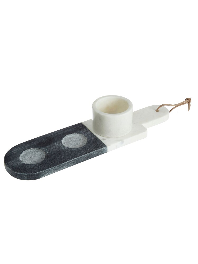 Maison by Premier 3 Piece Grey Condiment Paddle Board Set - Image 2 of 4