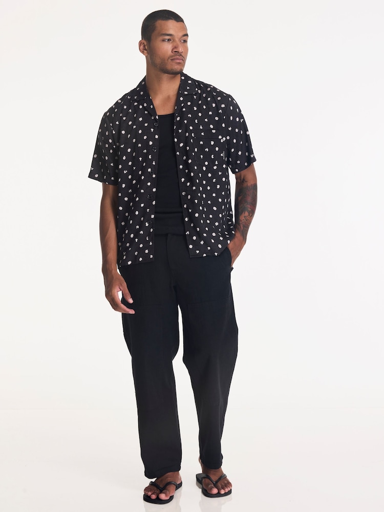 Religion White Flower Polka Short Sleeve Shirt - Image 4 of 4