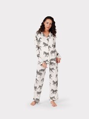 Chelsea Peers White Maternity Zebra Print Long Pyjama Set - Image 1 of 5