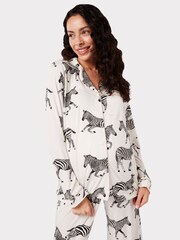 Chelsea Peers White Maternity Zebra Print Long Pyjama Set - Image 2 of 5