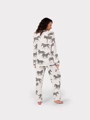 Chelsea Peers White Maternity Zebra Print Long Pyjama Set - Image 4 of 5