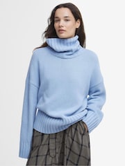 Barbour® Blue Josephine Roll Neck Knitted Jumper - Image 1 of 7