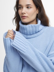 Barbour® Blue Josephine Roll Neck Knitted Jumper - Image 4 of 7