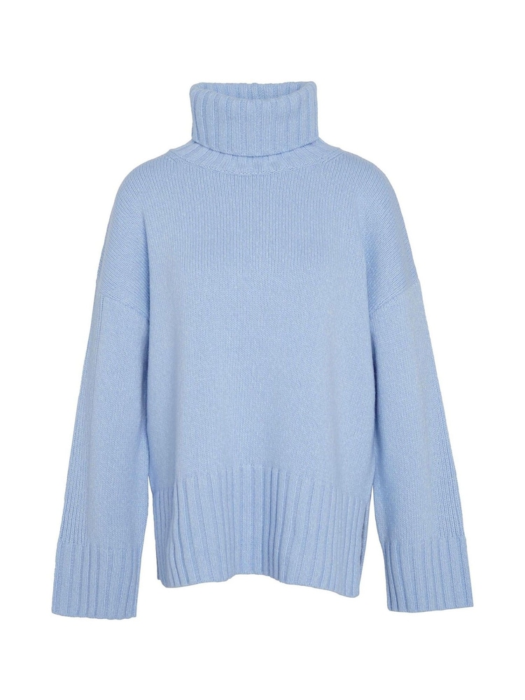 Barbour® Blue Josephine Roll Neck Knitted Jumper - Image 7 of 7