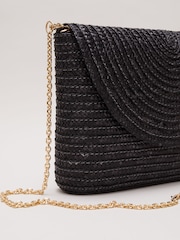Phase Eight Black Oversized Straw Clutch Bag - Image 1 of 1